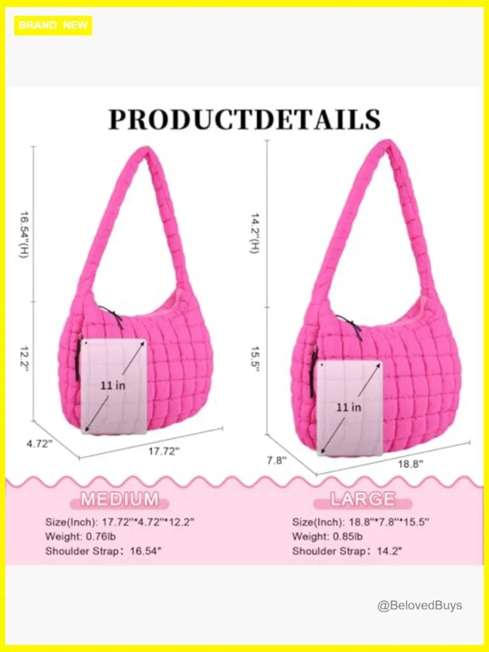 Quilted Puffer Tote Bag Crossbody Shoulder Hobo Nylon Travel Carryall